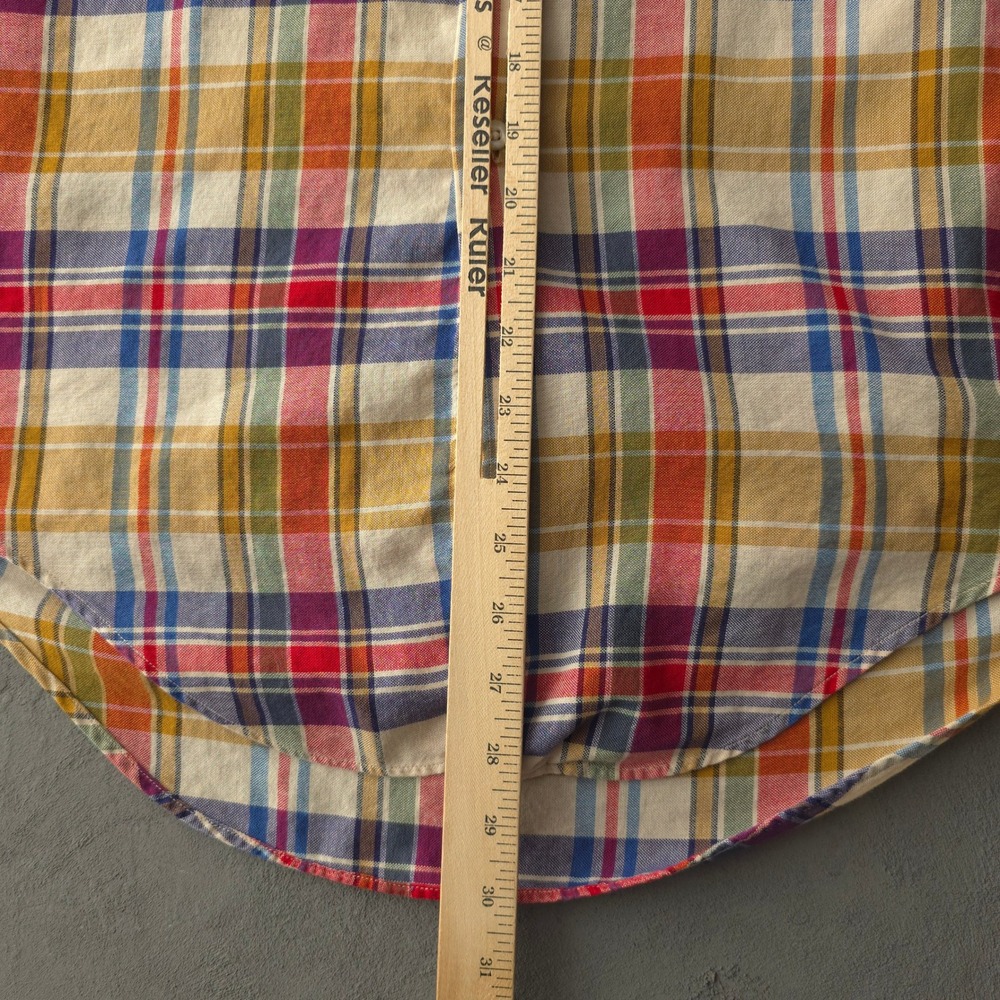 Vintage 1960s Gant Multicolor Plaid Button Down Shirt The Hugger Tapered Body - Picture 11 of 13
